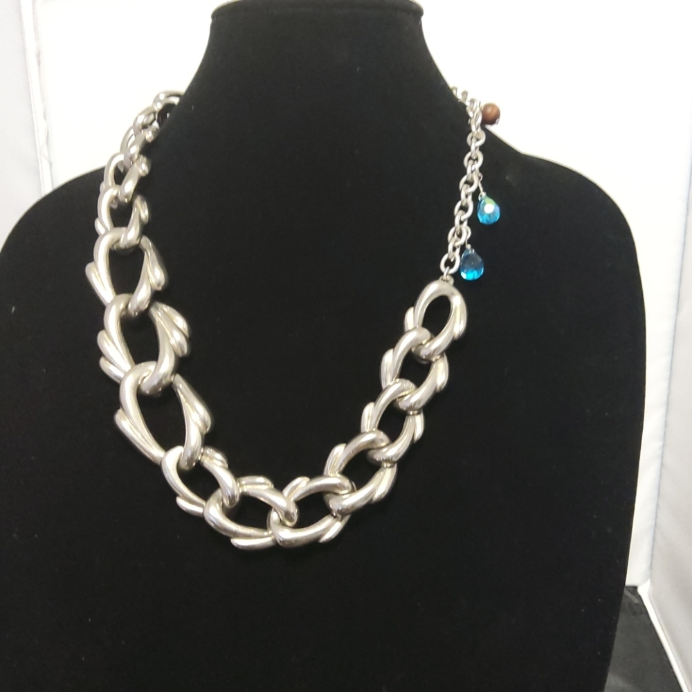 Vintage siver fashion necklace - Picture 1 of 4